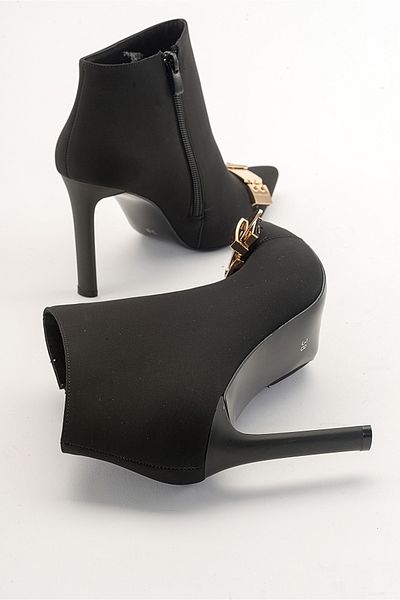 LuviShoes حذاء VALADO أسود بكعب نسائي