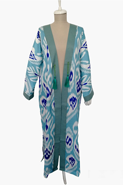 Kaftan Collection Kimono lung și caftan cu model Ikat