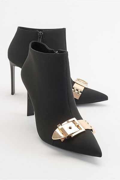 LuviShoes حذاء VALADO أسود بكعب نسائي