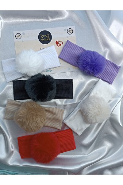 MyHubi مجموعة مكونة من 6 قطع (معلبة) مصنوعة يدويًا من باندانا من شعر الأرنب للفتيات الصغيرات