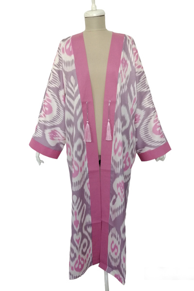 Kaftan Collection Kimono lung și caftan cu model Ikat