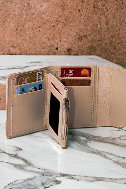 dericom Γυναικείο μαλακό δέρμα, κομψό αξεσουάρ θήκης για κάρτα πορτοφολιού με κουμπωτά και φερμουάρ