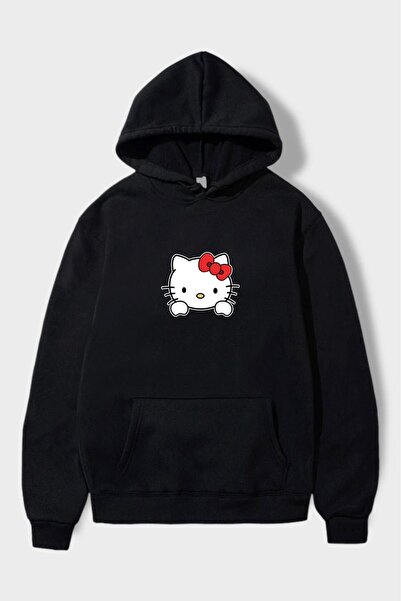 Gofeel Hello Ki̇tty Sweat Sweathsirt 3 Thread Raster Streetwear Hoodie Gofeel