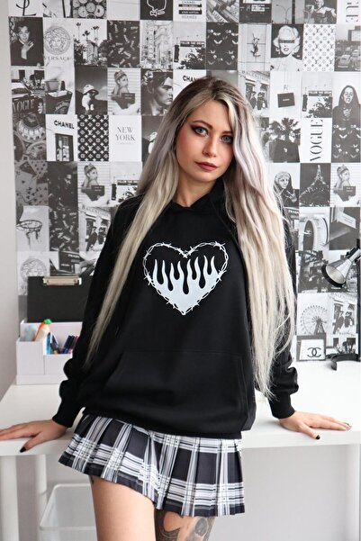 Gofeel سويت شيرت مملوء بالقلب الشوكي 3 خيوط راستر ستريتوير هوديي GOFEEL