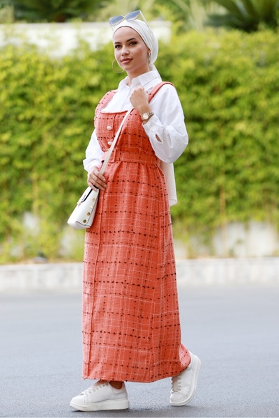 Bestenur Orange Bear Gilet 582 - With Strap and Button