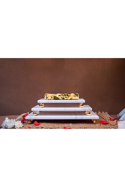 Pietro Di Marble Rectangular Pedestal Cheese Stand / Serving / Breathing