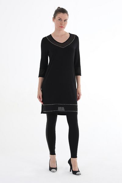 Balizza BLZ-NECK AND SKIRT TULLE EDGES Rhinestone DESIGN DRESS