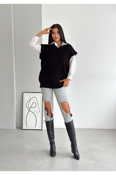 Hilmod Kadın V Yaka Süveter