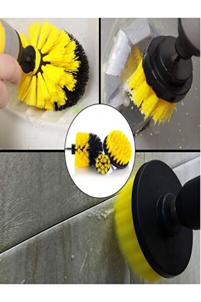 İNDİRİM PRO Matkap Ucuna Takılan 3'Lü Fırça Temizlik Seti