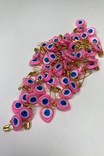 Hobigram Beads Assortment Pink Needle Evil Eye Beads 100 Pieces – Beads, Stylish Design, Women's Accessory – Boncu