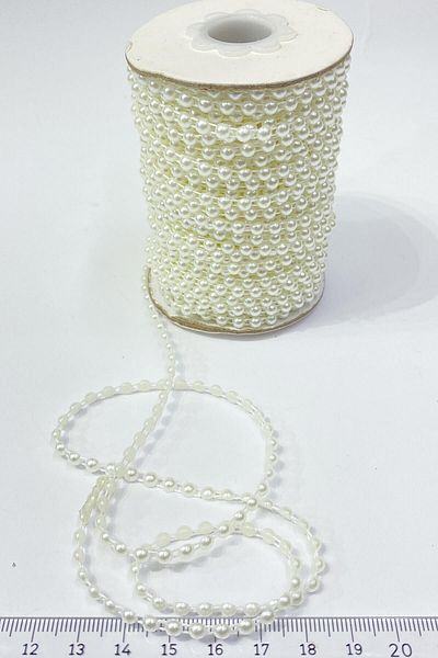 Hobigram Beads Assortment Off White Plastic Strip Half Pearl 4 mm 10 Mt – Beads, Stylish Design – Beads – B