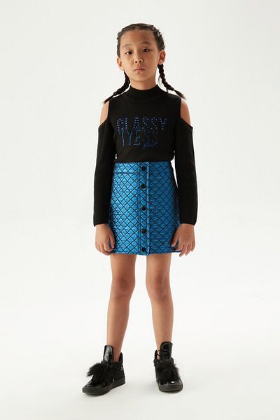 Tyess Bg Store تنورة زرقاء للفتيات 23fw0tj4303