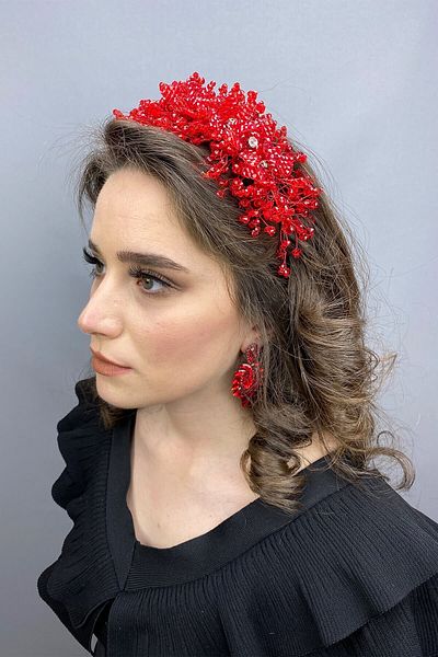 Hobigram Bellatrix Red Crystal Stone Mireasa și Henna Crown pentru cele mai frumoase mirese – Coroană, Crystal Stone – Coroană –