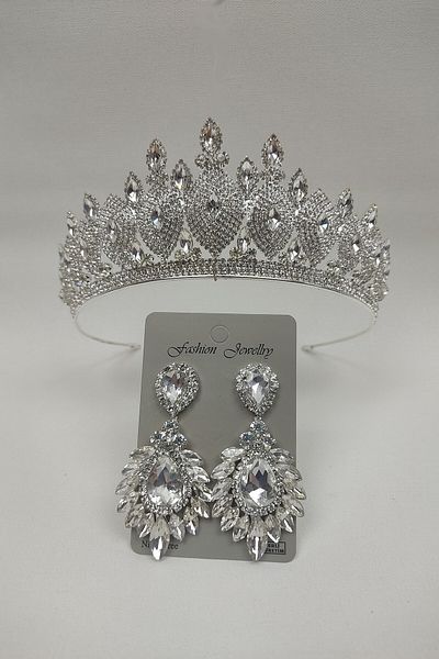 Hobigram Model Dilruba Tiara de mireasa si cercei cu piatra Drop Shuttle pentru cele mai frumoase mirese – Coroana, piatra de cristal – Coroana –