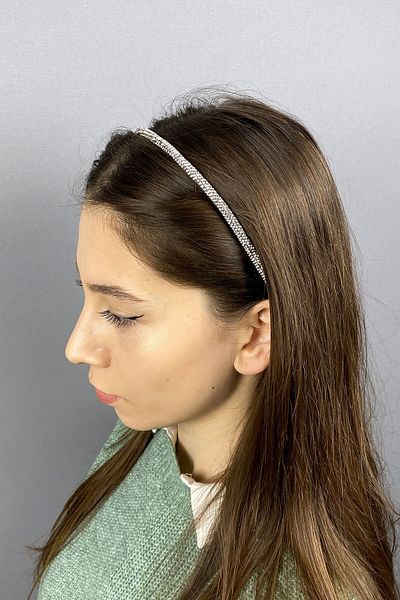 Hobigram Accesoriu de păr coroană cu piatră completă din argint pentru cele mai frumoase mirese – Coroană, piatră de cristal, model elegant, tiara de mireasă –