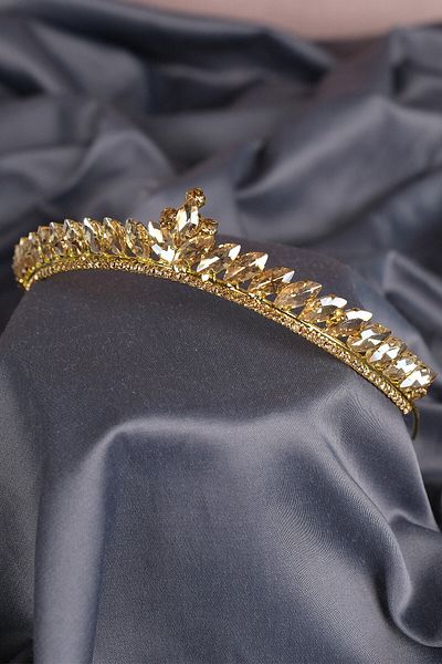 Hobigram Coroana de mireasa Henna cu piatra Mekik pentru cei mai frumoși mireși – Coroană, piatră de cristal, model elegant, coroană de mireasă – T
