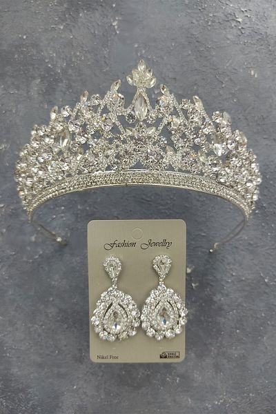 Hobigram Model Pegasi Tiara de mireasa si cercei cu pietre pentru cele mai frumoase mirese – Coroana, Crystal Stone, Model elegant – Ta