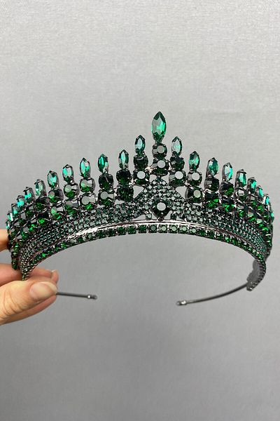 Hobigram Set de coroană și cercei Anteras Bridal Henna pentru cele mai frumoase mirese – Coroană, piatră de cristal, model elegant, coroană de mireasă
