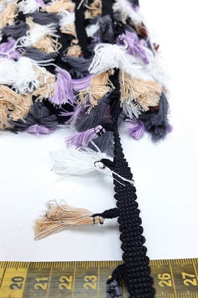 Hobigram Decorative Ribbon Lilac White Cotton Fringe Tassel – Decorative Ribbon, Stylish Design, Women's Accessory – D