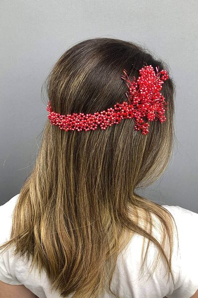 Hobigram Coroana de mireasa Henna cu cristale Red Helen pentru cele mai frumoase mirese – Coroana, cu piatra de cristal, model elegant – Coroana –