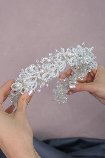 Hobigram Accesoriu pentru păr și turban de mireasă cu mărgele de cristal și nisip pentru cele mai frumoase mirese – coroană, piatră de cristal – coroană
