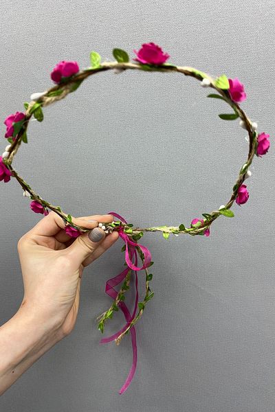 Hobigram Coroana de domnisoare de onoare și coroana cadou pentru copii cu trandafiri din hârtie fucsia pentru cele mai frumoase mirese – Coroana – Coroana