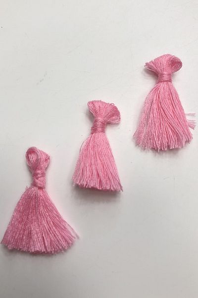 Hobigram Decorative Ribbon Pink Cotton Tassel 10 Pieces 3 cm – Decorative Ribbon, Stylish Design, Women's Accessory – D