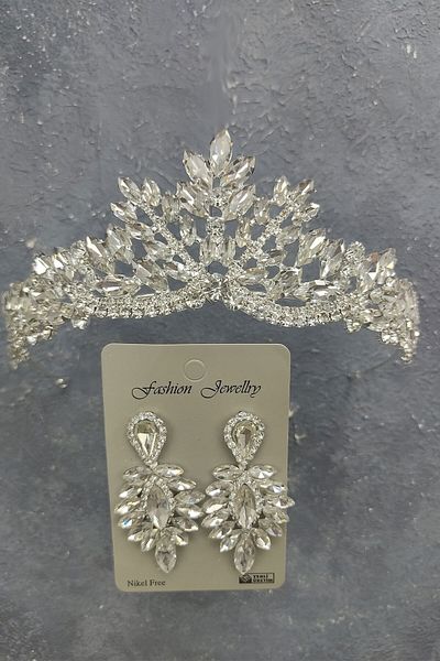 Hobigram Berlin Model Coroana de mireasa si cercei cu piatra pentru cele mai frumoase mirese - Coroana, Crystal Stone, Model elegant - Ta