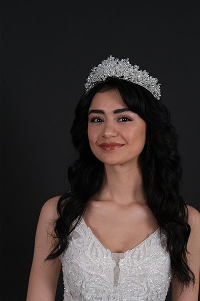 Hobigram Coroana de mireasa Akspring cu margele pentru cele mai frumoase mirese – Coroana, cu piatra de cristal, model elegant, coroana de mireasa – Coroana –
