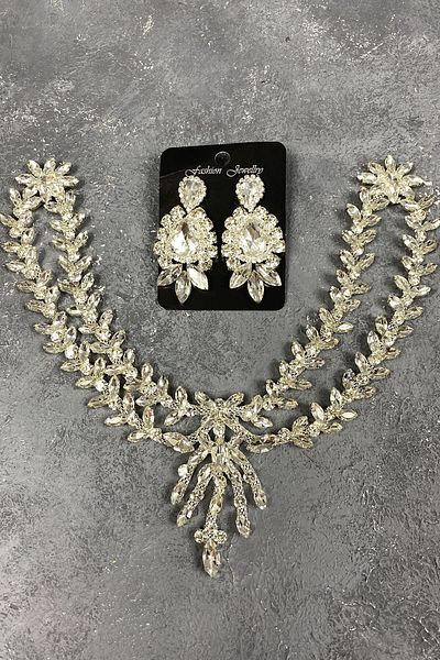 Hobigram Accesoriu și cercei pentru păr Henna de mireasă cu frontală de sultan argintiu pentru cele mai frumoase mirese – Coroană, piatră de cristal – T