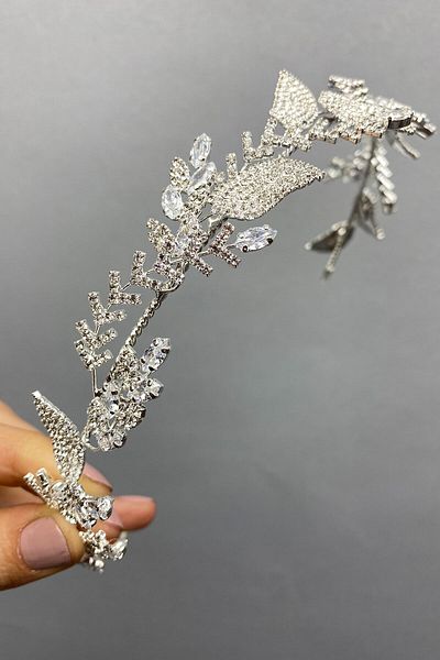 Hobigram Cea mai frumoasa mireasa Leaf Branch Model Abelia Bridal Tiara – Coroana, Crystal Stone, Model elegant, Tiara de mireasa