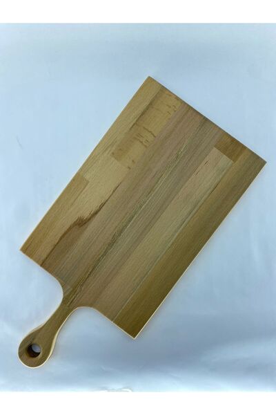 kütükland لوح تقطيع مستطيل الشكل بمقبض من خشب الزان، كبير