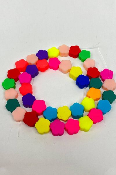 Hobigram Assortment of Beads Colorful Flower Pattern Fimo Dough Beads – Beads, Stylish Design, Women's Accessory – B