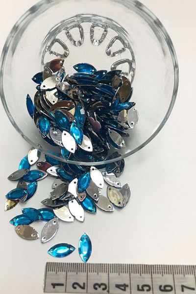 Hobigram Beads Assortment Blue Color Shuttle Strut Plastic Stone 20 Gr – Beads, Stylish Design, Women's Accessory – B