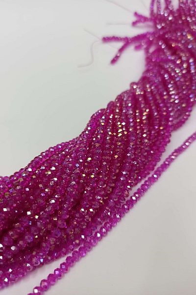 Hobigram Beads Assortment Bright Pink Crystal Beads 4 mm – Beads, Stylish Design, Women's Accessory – Beads –