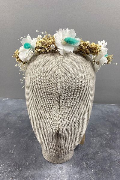 Hobigram Water Green Spring Branch Pearl and Chip Outside Shooting Bridal Tiara for the Most Beautiful Brides – Crown, Crystal Stone