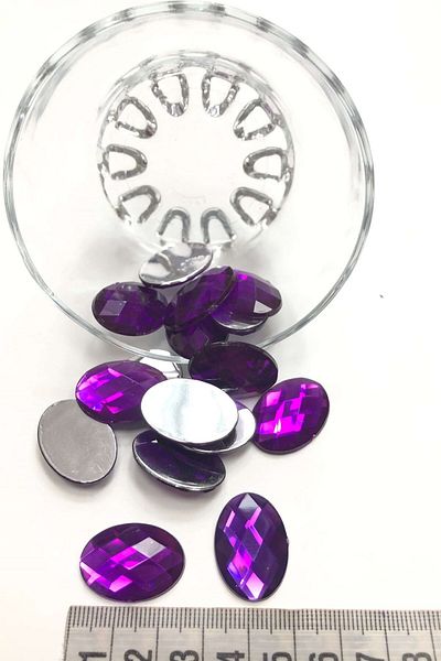 Hobigram Beads Assortment Purple Oval Plastic Strut Stone 10 Pieces – Beads, Stylish Design, Women's Accessory – Beads