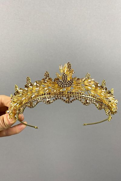 Hobigram Coroana de mireasa Henna cu margele Lena Crystal pentru cele mai frumoase mirese - Coroana, cu pietre de cristal, mod elegant