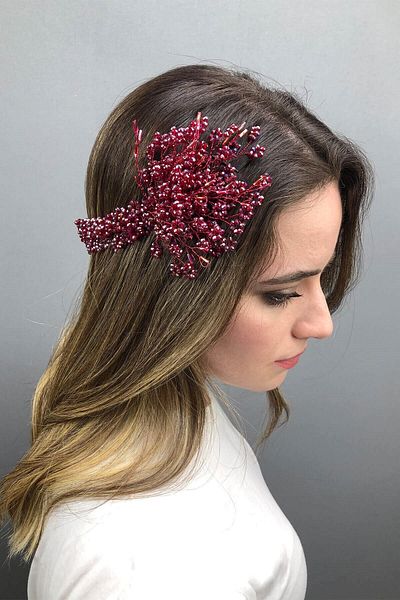 Hobigram Coroana de mireasa Henna cu cristale Helen Burgundy pentru cele mai frumoase mirese – Coroana, piatra de cristal, model elegant, coroana de mireasa