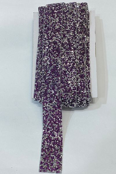 Hobigram Decorative Strip Purple Iron-On Stone Strip – Decorative Strip, Stylish Design, Women's Accessory