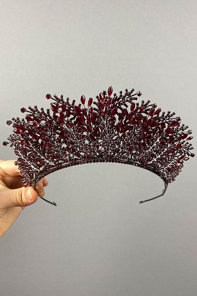 Hobigram Coroana de mireasa cu henna brodata cu margele Nairobi pentru cele mai frumoase mirese – Coroana, cu piatra de cristal, model elegant – Coroana –