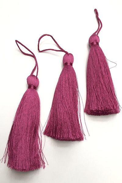 Hobigram Decorative Ribbon Fuchsia Color Single Tassel 10cm 1 Piece – Decorative Ribbon, Stylish Design, Women's Accessory