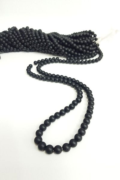 Hobigram مجموعة من الخرز من نوع Onyx Black Matte Glass Beads – خرز، تصميم أنيق، إكسسوار نسائي – خرز –