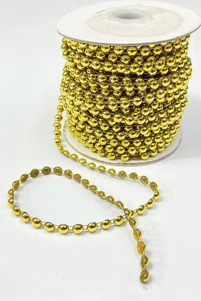 Hobigram Beads Assortment Gold Plastic Strip Half Pearl 6 mm 10 Mt – Beads, Stylish Design, Women's Accessory –