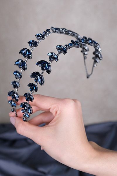 Hobigram Coroana de mireasa Henna din cristal de sticla Alpha Shuttle pentru cele mai frumoase mirese – Coroana, cu pietre de cristal, model elegant – T