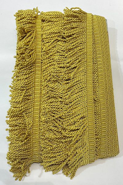 Hobigram Decorative Ribbon Mustard Yellow Bouillon Fringe Tassel – Decorative Ribbon, Stylish Design, Women's Accessory –