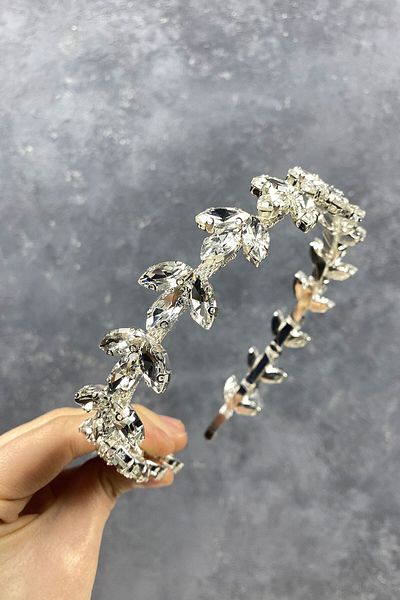 Hobigram Accesoriu de păr Mekik Taç de mireasă cu pietre pentru cele mai frumoase mirese – Coroană, piatră de cristal, model elegant, coroană de mireasă