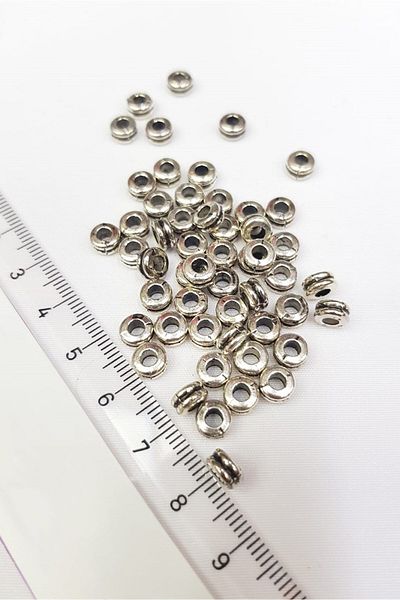 Hobigram Sortiment de mărgele Aparatură de distanțiere cu șaibă de culoare argintie – Mărgele, Design elegant, Accesoriu pentru femei – Mărgele – B