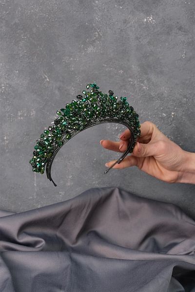 Hobigram Πράσινη Άνοιξη Νυφική ​​Τιάρα Χέννα για τις πιο Όμορφες Νύφες – Στέμμα, Κρυστάλλινη Πέτρα, Κομψό Μοντέλο, Νυφική ​​Τιάρα – Στέμμα
