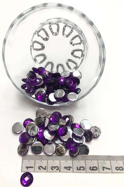 Hobigram Beads Assortment Purple Round Plastic Stitching Stone 20 Gr – Beads, Stylish Design, Women's Accessory – Bonc